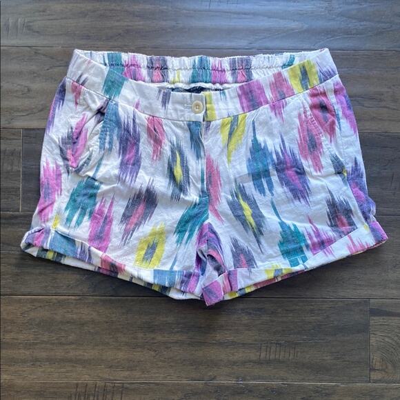 J. CREW Southwestern Linen Blend Short Womens Sz 8 Festival Boho - Picture 1 of 6